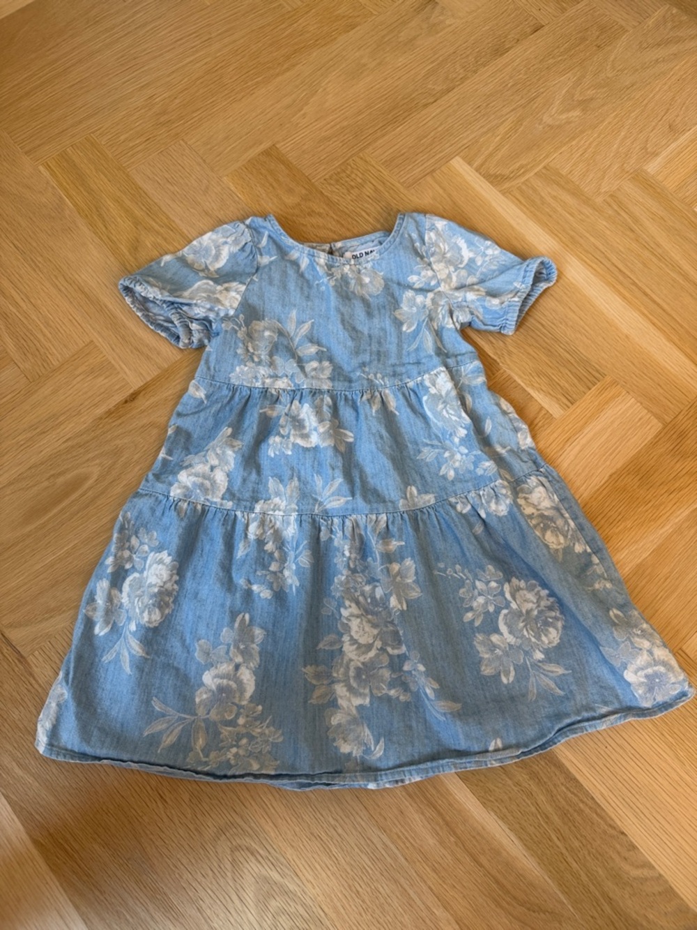 Old Navy Light Blue Floral Tiered Dress Little Girls XS/5